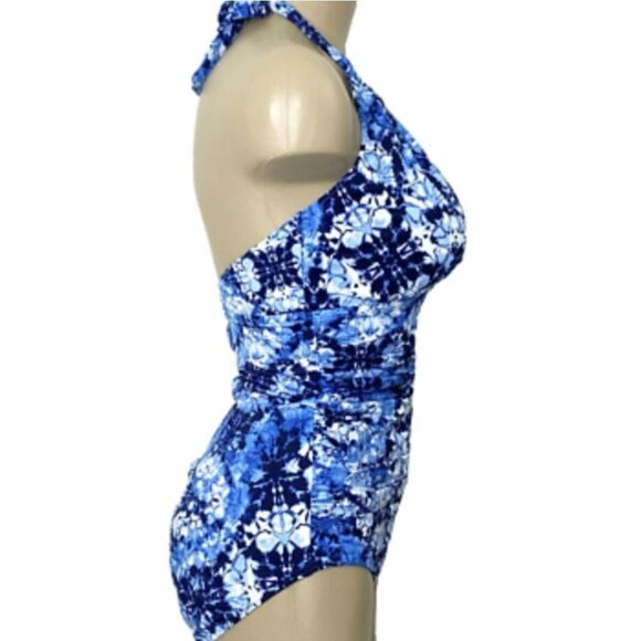 Plus Size! Tummy Rouching Slimming Keyhole one piece by mirac - Picture 5 of 7